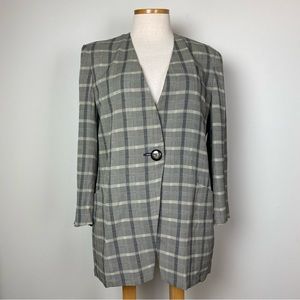 Vintage Oversize Plaid Blazer